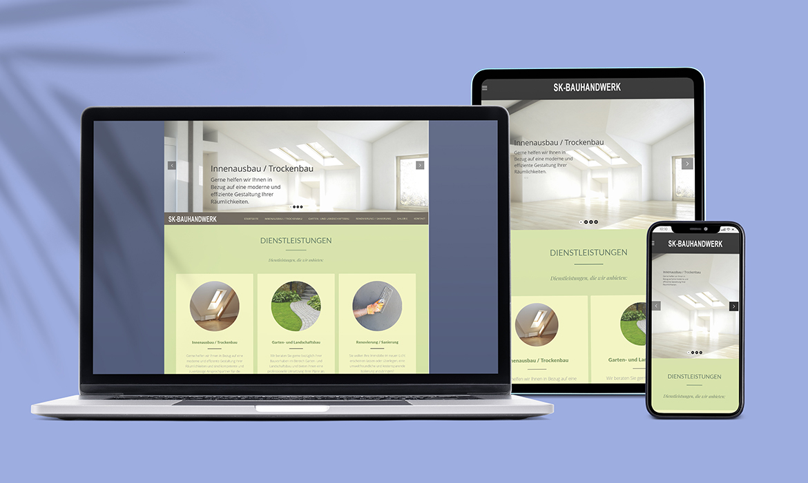 sisdev Responsive Webdesign für Bauhandwerk-Kunden